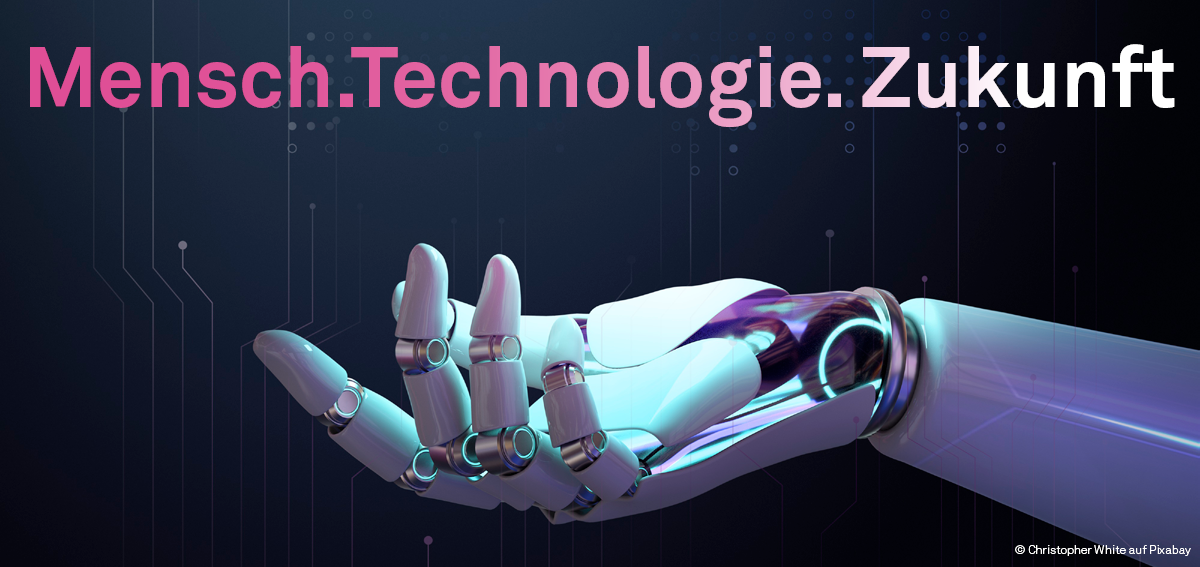 Hand eines humanoiden Roboters, Handfläche zeigt nach oben